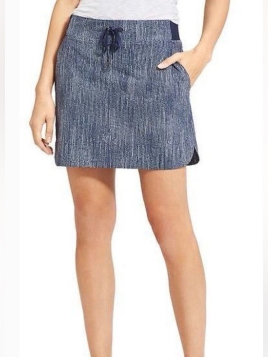Athleta Pants - ATHLETA sz 4 Blue White Batik Midtown Skort Skirt Short Athletic Tennis Golf